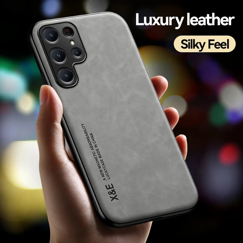Phone Case for Samsung Galaxy S25 S24Ultra S23 S22 Plus S23FE S21FE Protective Cover Magnetic Car Holder Phone Coque Fundas